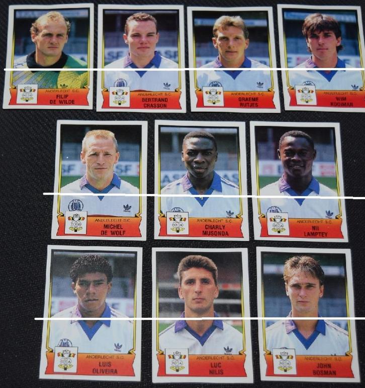 Panini / Football ' 92 / RSC Anderlecht / 10 stickers, Verzamelen, Sportartikelen en Voetbal, Zo goed als nieuw, Poster, Plaatje of Sticker