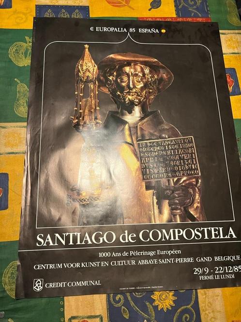 Affiche Europalia 85 España : Saint Jacques de Compostelle, Collections, Posters & Affiches, Utilisé, Publicité, Affiche ou Poster pour porte ou plus grand