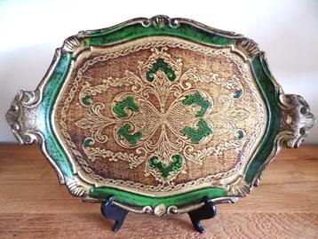 Italiaans dienblad, handbeschilderd. 44 x 29 cm beschikbaar voor biedingen
