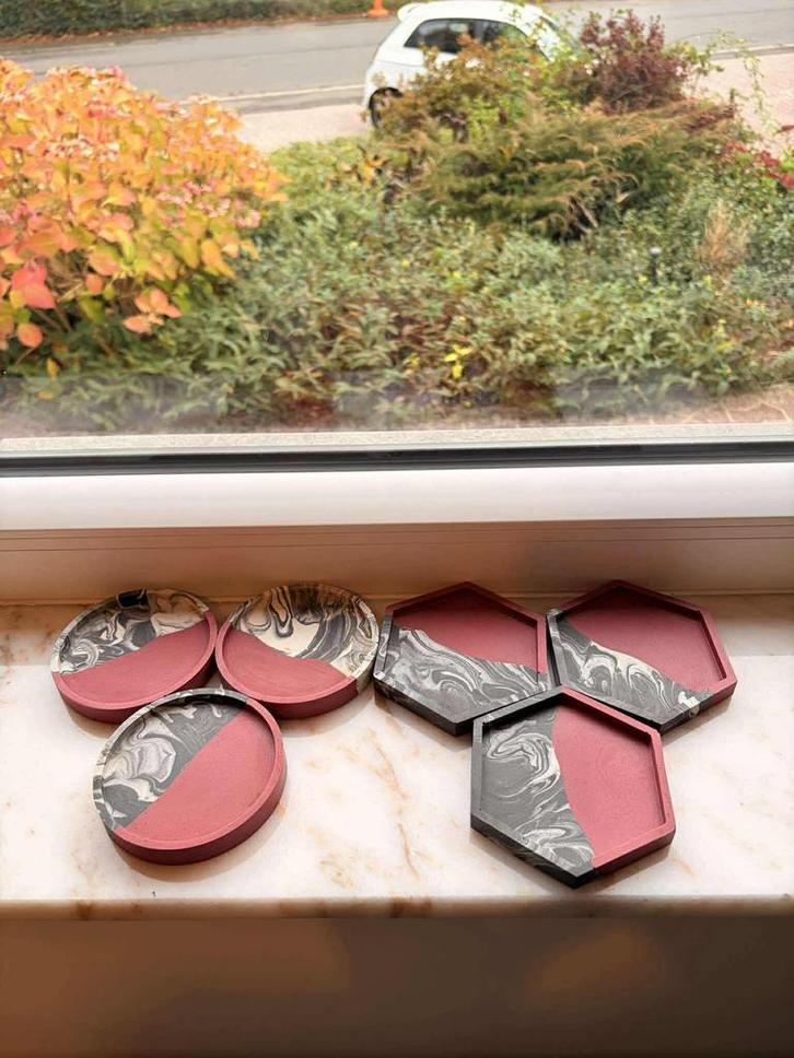 Set van 6 handgemaakte onderzetters, Huis en Inrichting, Woonaccessoires | Dienbladen, Zo goed als nieuw, Ophalen of Verzenden