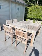 Teak tafel met 8 stoelen, Ophalen