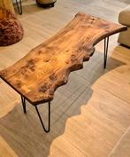 Table basse en loupe d’orme massif, Huis en Inrichting, Ophalen, Zo goed als nieuw