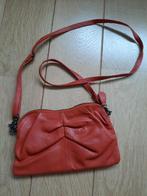 Mooi lederen oranje handtasje en clutch in 1, Handtassen en Accessoires, Tassen | Damestassen, Ophalen, Gebruikt, Oranje, Avondtasje