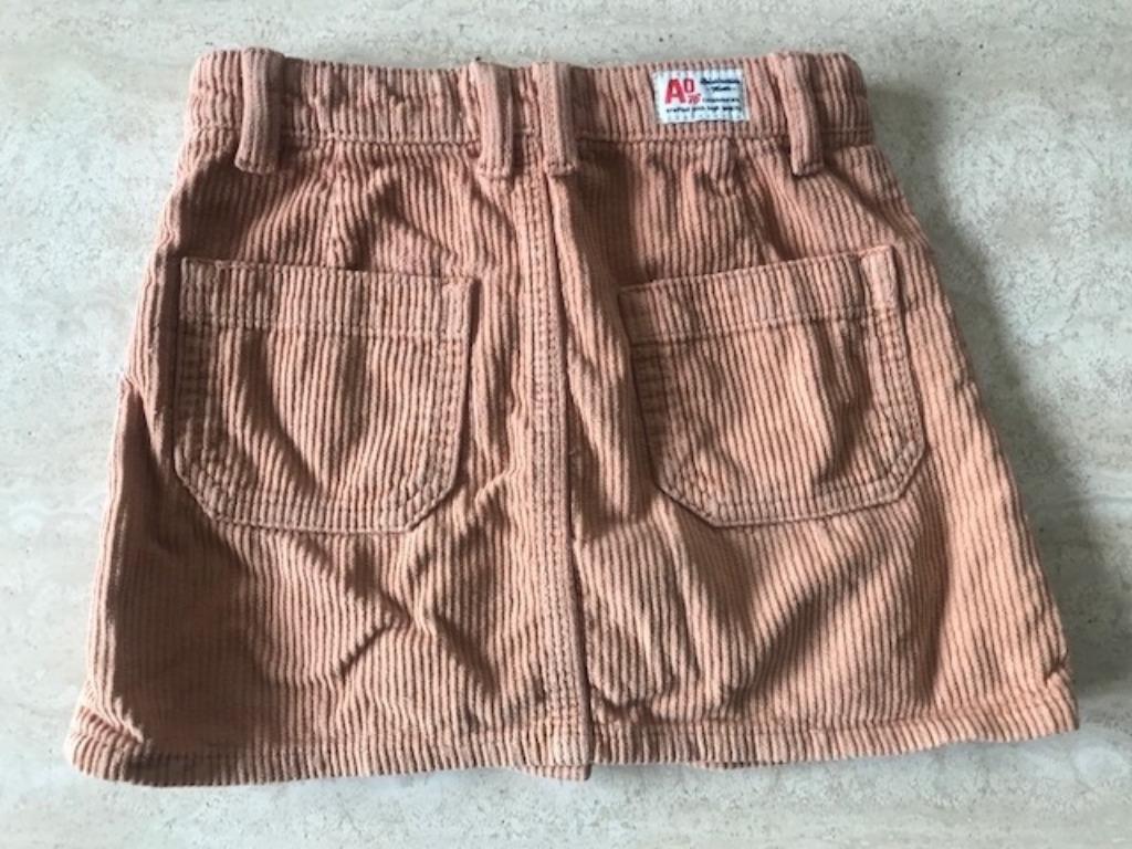 Zalmkleurige fluwelen rok AO76 - maat 116 (nr241), Meisje, Ophalen of Verzenden, Zo goed als nieuw, Jurk of Rok