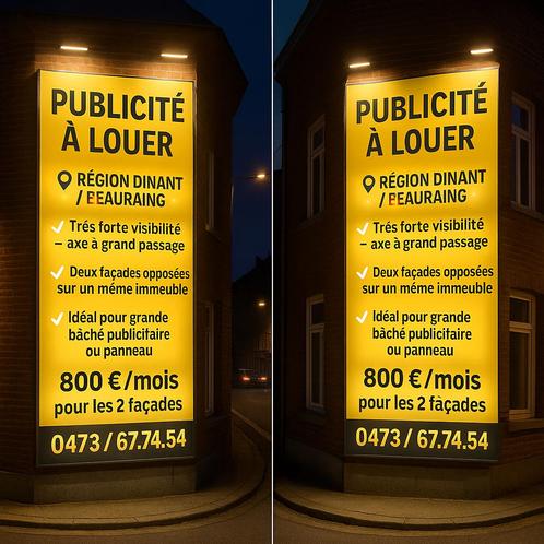 PUBLICITÉ À LOUER – RÉGION DINANT / BEAURAING, Immo, Appartementen en Studio's te huur, Provincie Namen