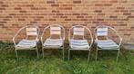 Set van 4 aluminium tuin-/bistrostoelen, Tuin en Terras, Ophalen, Zo goed als nieuw, Aluminium, Stapelbaar