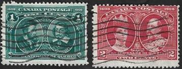 2 Postzegels Canada 1908 Driehonderd jaar Quebec beschikbaar voor biedingen