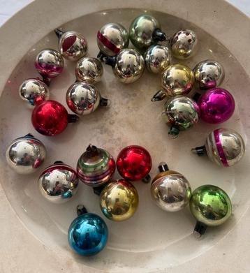 Set4 oude kerstballen, vintage Ajeko kerstversiering, kerst beschikbaar voor biedingen