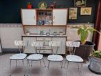 Vintage formica stoelen, set 4 stuks, Huis en Inrichting, Ophalen, Gebruikt, Jaren 60, jaren 70, Vier
