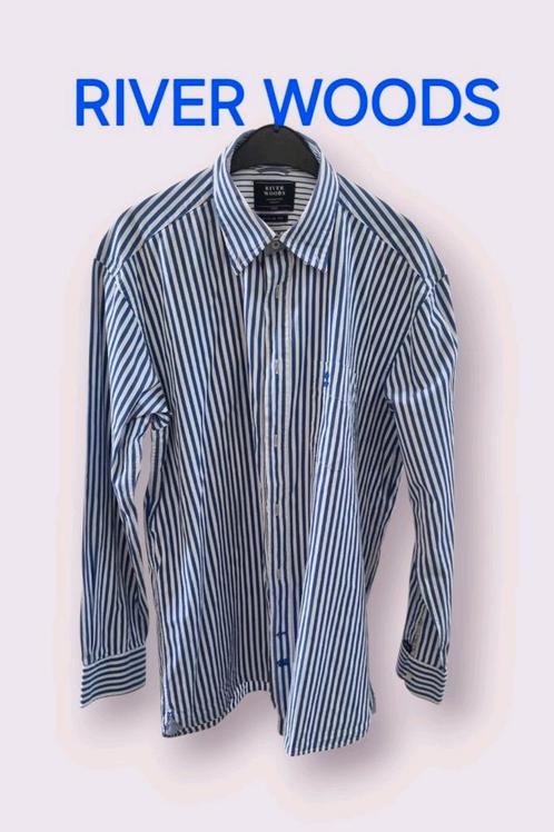 ✨️RIVER WOODS Overhemd  - Maat L - In Nieuwstaat✨️, Kleding | Heren, Overhemden, Zo goed als nieuw, Halswijdte 41/42 (L), Blauw