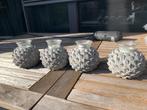 Stenen kaarsenhouders: set van 4, Tuin en Terras, Ophalen, Zo goed als nieuw, Steen, Abstract beeld