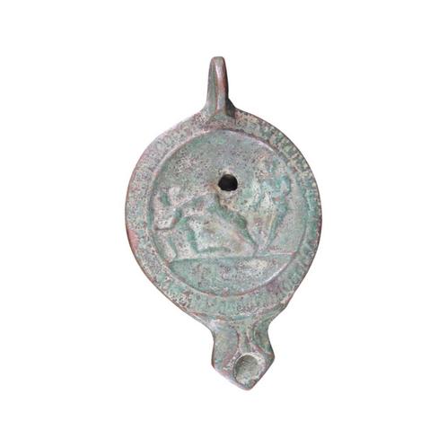 Bronzen Romeinse olielampreplica, Antiek en Kunst, Antiek | Brons en Koper, Brons, Ophalen of Verzenden
