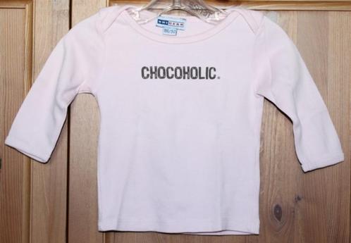 Roze longsleeve "Chocoholic" (maat 86 - 92), Kinderen en Baby's, Babykleding | Maat 86, Zo goed als nieuw, Meisje, Shirtje of Longsleeve