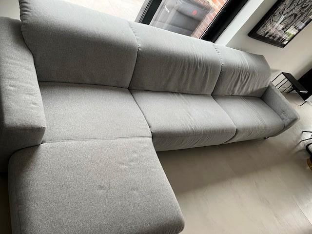 3,5 zit met elektrische relaxfunctie - licht grijs, Huis en Inrichting, Zetels | Zetels, Gebruikt, Rechte bank, Vierpersoons of meer