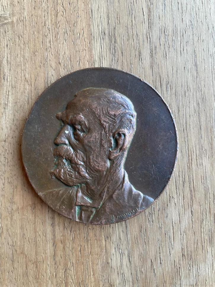 Medaille Eugene Rombaut 1902, Postzegels en Munten, Penningen en Medailles, Brons, Ophalen of Verzenden