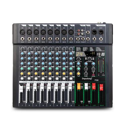 Professionele 8-kanaals audio-mixer voor computeropnames, Musique & Instruments, Microphones, Comme neuf, Autres types, Envoi