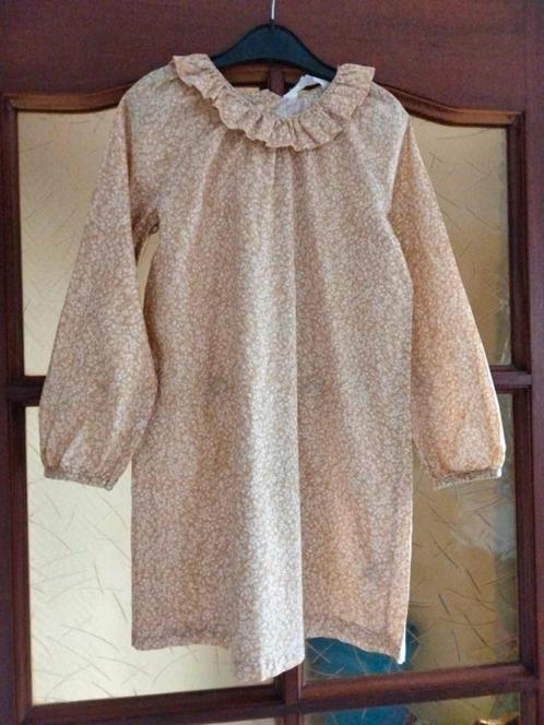 jurk bloemen h & m maat 122 - 128 mosterdgeel, Kinderen en Baby's, Kinderkleding | Maat 128, Zo goed als nieuw, Meisje, Jurk of Rok