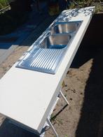 Werkblad + dubbele spoelbak composiet silestone, Huis en Inrichting, Keuken | Keukenelementen, Ophalen