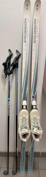 Koopje: Langlauflatten + sticks, Sport en Fitness, Skiën en Langlaufen, Ophalen, 160 tot 180 cm, Schoenen, Salomon