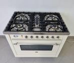 🍀 Luxe Fornuis Boretti 90 cm Crème + rvs 5 pits 1 oven, Elektronische apparatuur, Fornuizen, 60 cm of meer, 5 kookzones of meer