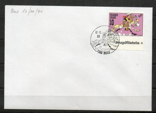 Année 1990 : FDC 2390 - Lucky Luke - Obli. Mons, Timbres & Monnaies, Timbres | Europe | Belgique, Enlèvement ou Envoi