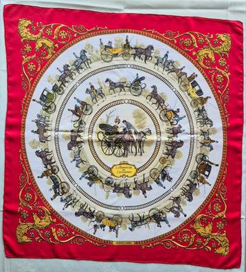 Foulard carré vintage Hermès 100 % soie, Enlèvement ou Envoi, Comme neuf