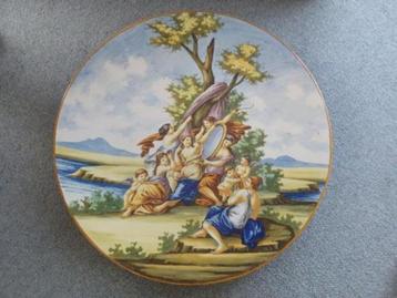 Italiaans 20e eeuws Majolica handbeschilderd schaal beschikbaar voor biedingen