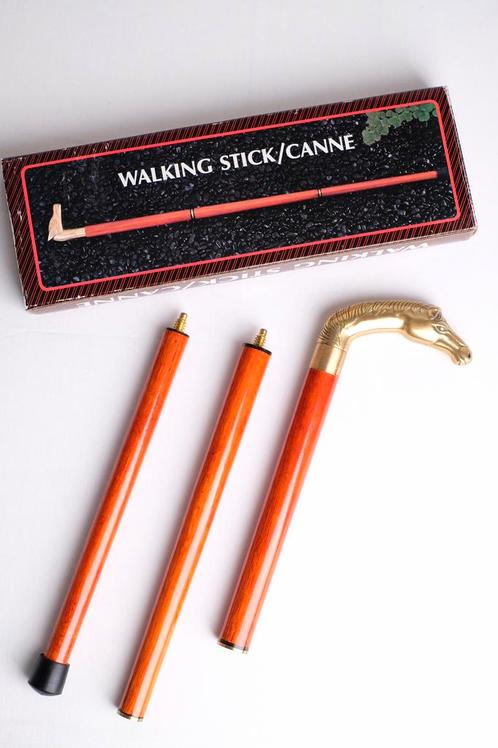 Vintage wandelstok paard met verborgen drankflesje, Verzamelen, Retro, Ophalen of Verzenden