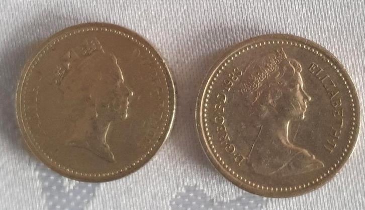 One Pound van Verenigd Koninkrijk van 1983 en 1985, Timbres & Monnaies, Monnaies | Europe | Monnaies non-euro, Série, Enlèvement ou Envoi