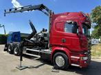 Scania R580 6X2 V8 HOOKLIFT + CRANE HIAB 211 E-4 HIPRO - ROT, Euro 6, Elektrische ramen, Bedrijf, Diesel