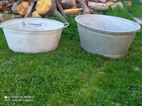 bassine en zinc, Jardin & Terrasse, Bacs à fleurs & Jardinières, Utilisé, Métal, Intérieur, Balcon, Jardin, Autres formes, Enlèvement