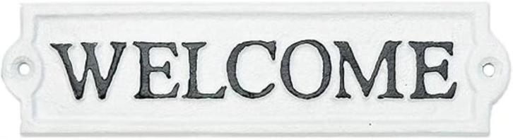Welkom bord van robuust gietijzer | Nieuw, Huis en Inrichting, Woonaccessoires | Wanddecoraties, Nieuw, Verzenden