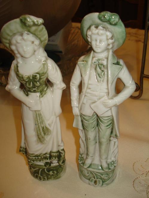 Kleine Delfts groene beeldjes  zeer uniek, Collections, Statues & Figurines, Utilisé, Humain, Enlèvement ou Envoi