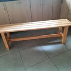 Houten bank, Huis en Inrichting, Stoelen, Ophalen, Bruin, Zo goed als nieuw, Eén
