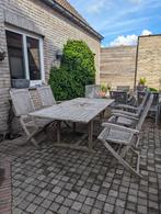Table d'extérieur avec 5 chaises en bois, Jardin & Terrasse, Tables de jardin, Rectangulaire, Bois, Enlèvement, Utilisé