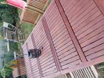 Massieve teakhouten tafel met 6 nieuwe stoelen, Tuin en Terras, Terrasdelen en Vlonders, Ophalen of Verzenden, Zo goed als nieuw