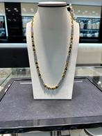 18k goud ketting met stenen, Handtassen en Accessoires, Kettingen, Ophalen, Nieuw, Goud