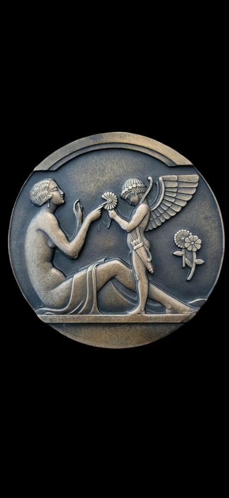 Tres belle Medaille Mascaux - Cypris 1925 art deco, Timbres & Monnaies, Pièces & Médailles, Bronze, Envoi