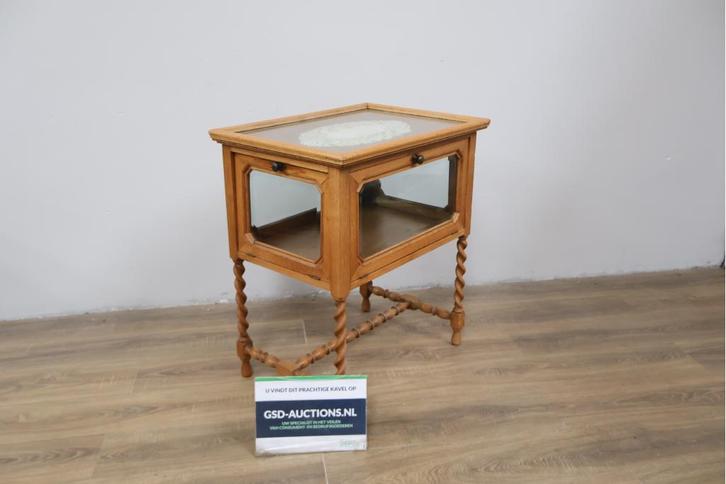 Antiek Houten Theekastje met Gedraaid Onderstel, Antiek en Kunst, Antiek | Overige Antiek