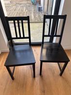 2 zwarte ikea stoelen, Huis en Inrichting, Stoelen, Ophalen, Gebruikt, Hout, Twee