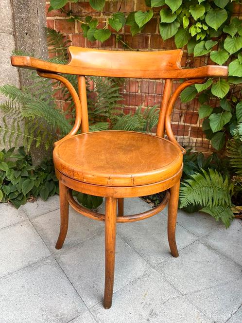 Antieke houten roterende bureaustoel, Fischel, Antiek en Kunst, Antiek | Meubels | Stoelen en Sofa's, Ophalen