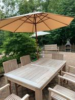 Volledige tuinset, Tuin en Terras, Tuinsets en Loungesets, Ophalen, Hardhout, Zo goed als nieuw, Bank