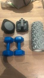 Sportset halters foamroller gewichten push-up fitness, Ophalen of Verzenden, Zo goed als nieuw, Foamroller