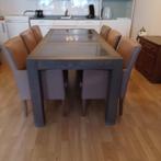 Eettafel deel stenen blad en 6 bijpassende stoelen, Huis en Inrichting, Ophalen, Gebruikt, 200 cm of meer, 50 tot 100 cm