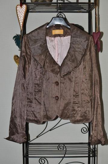 LICHTGLANZEND BRUIN DAMES JASJE MERK BIBA /MAAT 36, Kleding | Dames, Jasjes, Kostuums en Pakken, Bruin, Biba, Ophalen of Verzenden