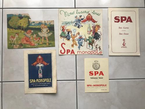 Lot de 4 prospectus + 1 puzzle SPA- Monopole, Collections, Marques & Objets publicitaires, Utilisé, Autres types, Enlèvement ou Envoi