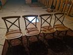 4 houten /teak stoelen, Huis en Inrichting, Stoelen, Ophalen, Zo goed als nieuw