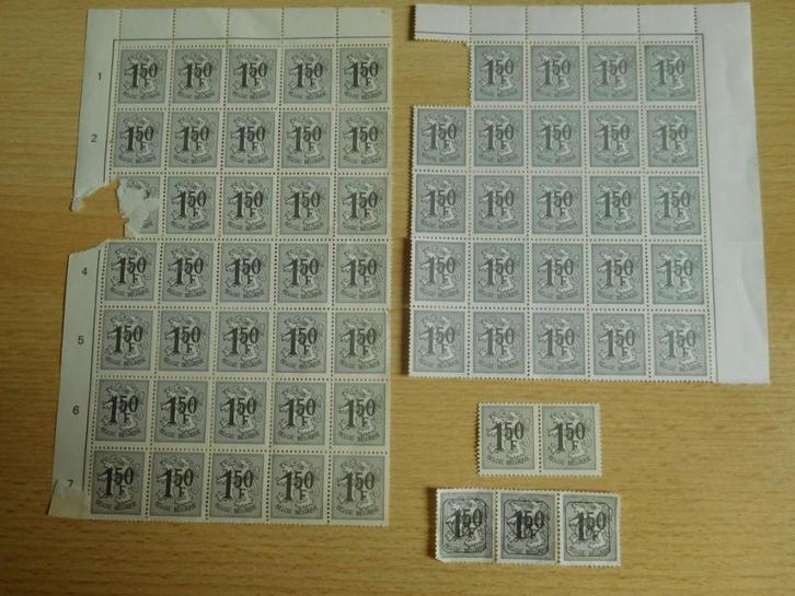 31 + 3 heraldische leeuwenzegels 1.5F, Postzegels en Munten, Postzegels | Europa | België, Postfris, Ophalen of Verzenden