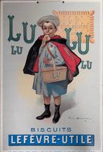 Zeer oude winkelreclame koekjes LU, Verzamelen, Ophalen, Zo goed als nieuw, Reclamebord