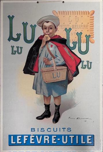 Zeer oude winkelreclame koekjes LU beschikbaar voor biedingen